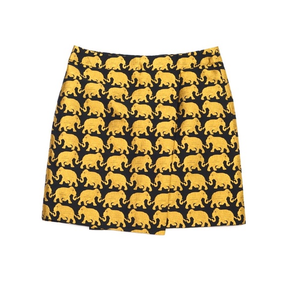 J. Crew Dresses & Skirts - J.Crew Gold Black Elephant Print Skirt